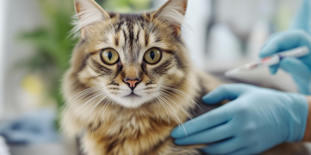 Katze erhält eine Impfung vom Tierarzt.